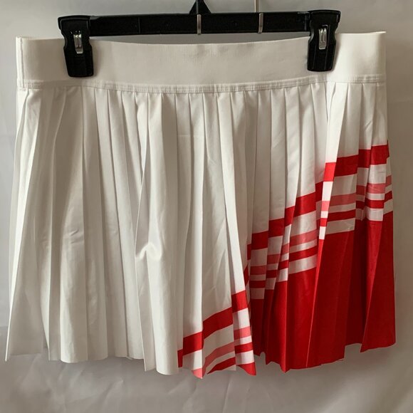 ATHLETA Match Point Pleated Colorblock Skort in White/Red Sz LARGE - Picture 2 of 8